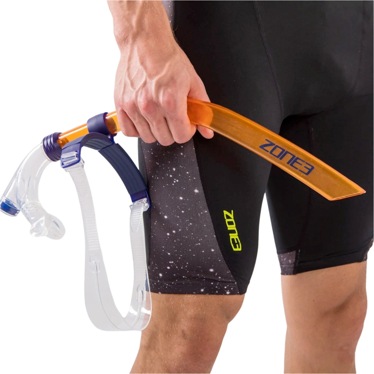 2026 ZONE3 Front Facing Swim Drill Snorkel SA18FFS - Orange/klar/ Navy